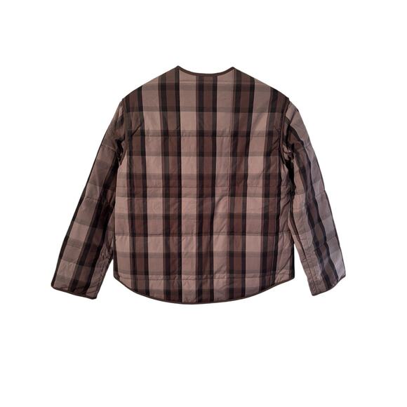 Everlane PRIMALOFT Women Brown Plaid Cotton Lined Full Zip Cozy Puffer Jacket XS - Picture 2 of 13